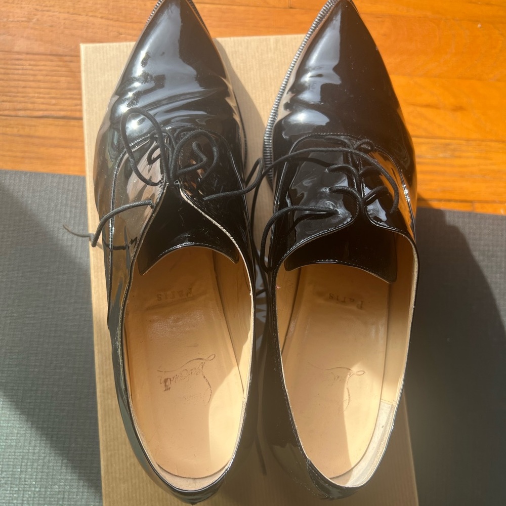 Loubotin. Oxfords, Lace up. Patent leather. Black. Size 41.5 - Picture 9 of 9